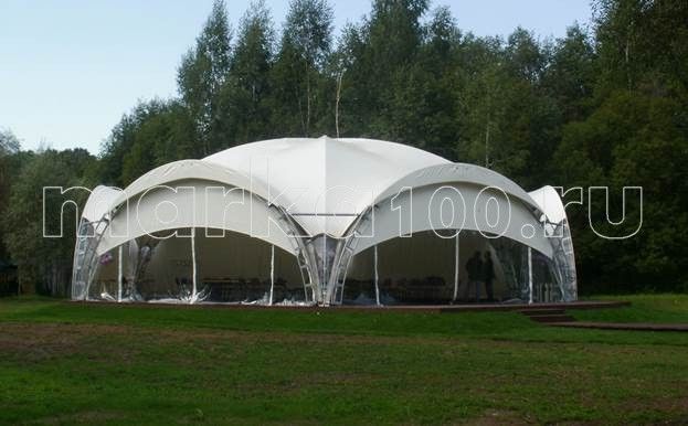 Производство и установка гексагонального шатра 260 кв.м  